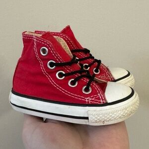 Converse all star toddler/infant red high top lace up sneakers